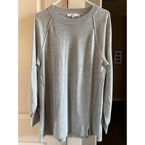 Women's Loft Lightweight Gray‎ Outside Seam Sweater - Size Large